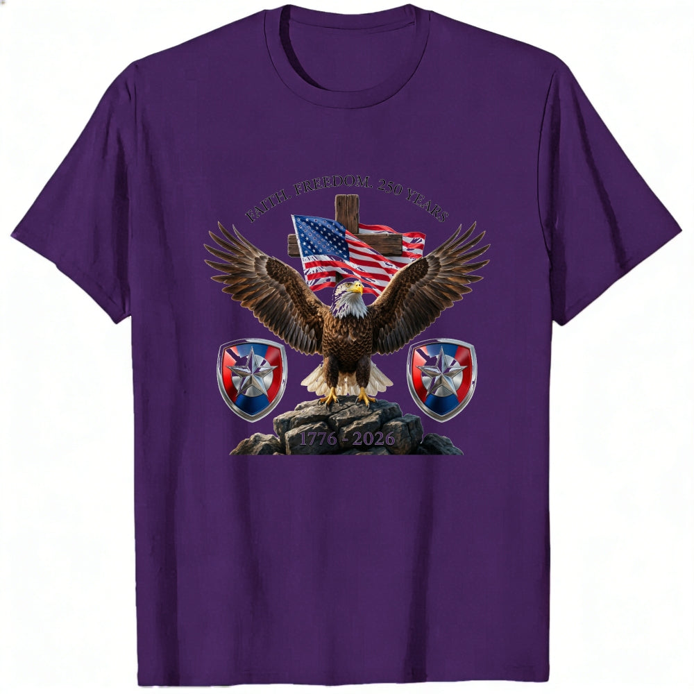 Patriotic Eagle American Flag Classic T-Shirt Faith Freedom 250 Years 1776 2026