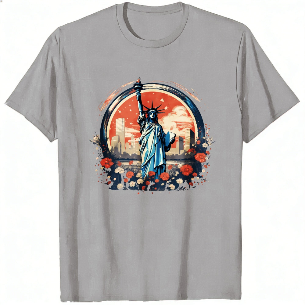 Artistic Statue Of Liberty Cityscape Classic T-Shirt