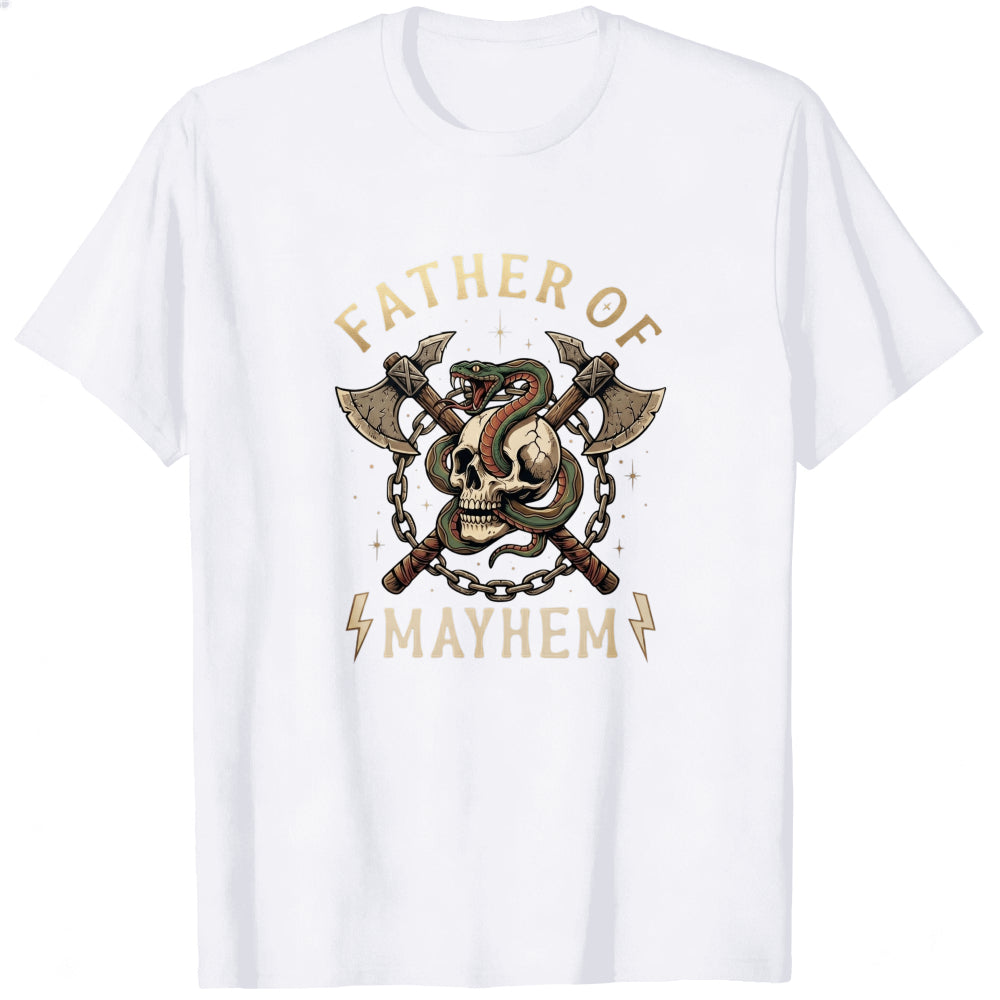 Graphic Design Classic T-Shirt Father Of Mayhem Skull And Axes