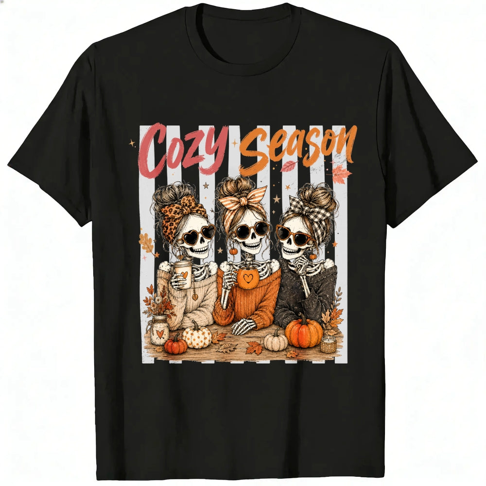 Cozy Autumn Skeletons Girls Pumpkin Spice Classic T-Shirt