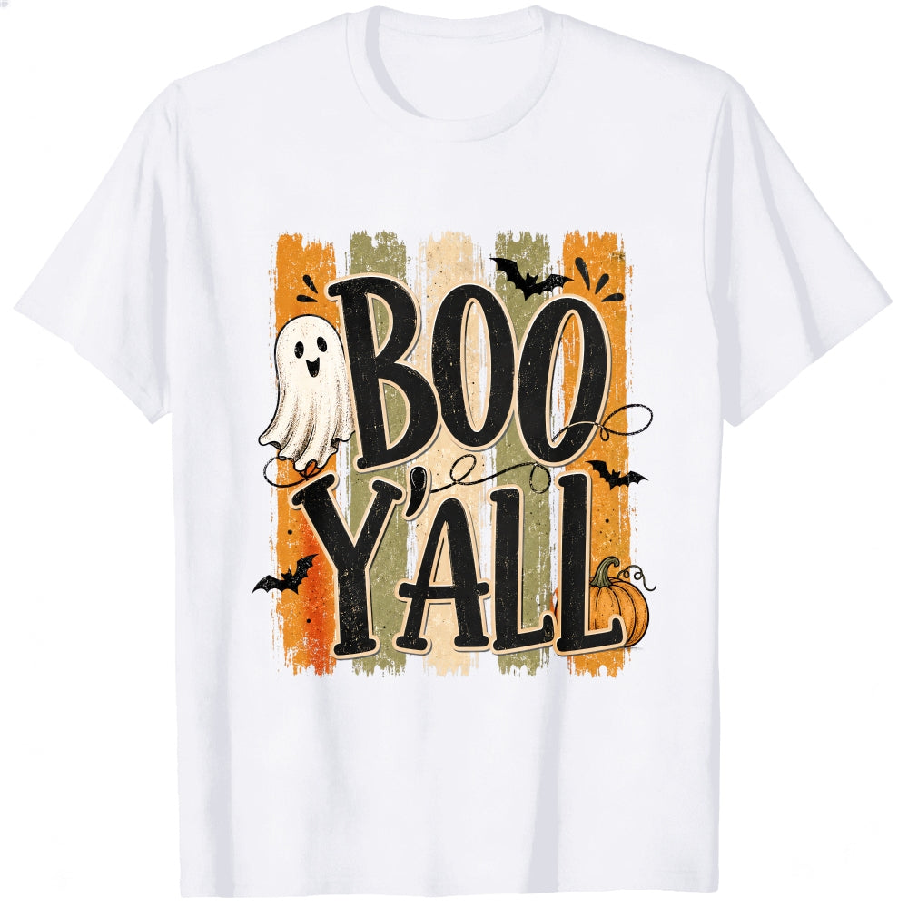 Vintage Halloween Boo Yall Ghost Pumpkin Bat Classic T-Shirt
