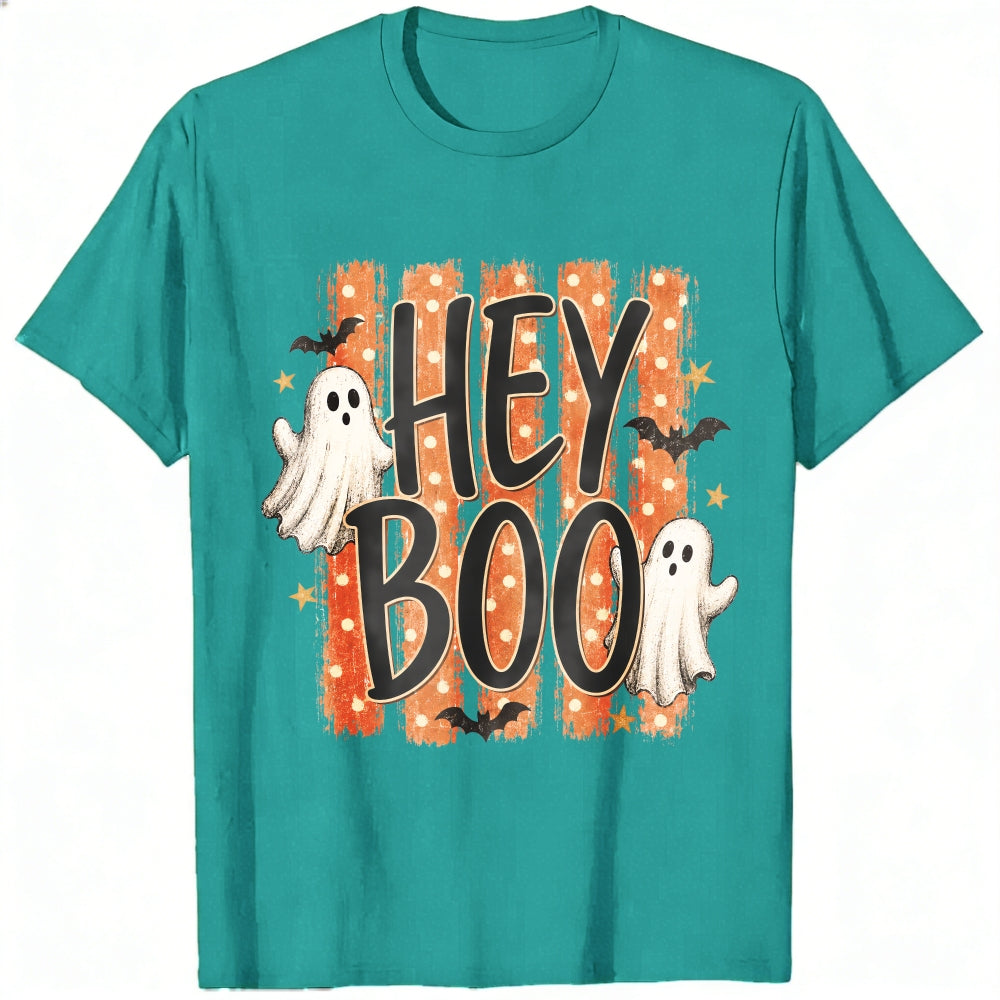 Cute Halloween Ghost Bat Hey Boo Classic T-Shirt