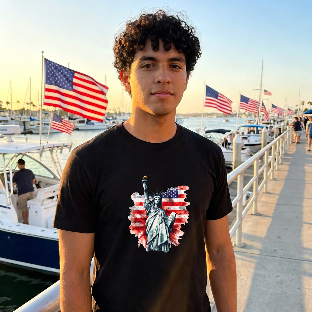 American Flag Statue Of Liberty Classic T-Shirt