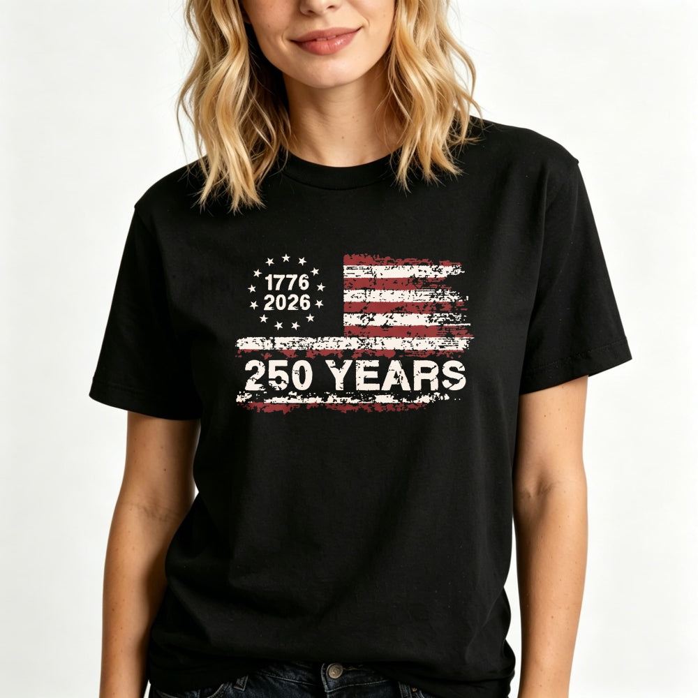 Patriotic American Flag Design Classic T-Shirt 1776 2026 250 Years Celebration