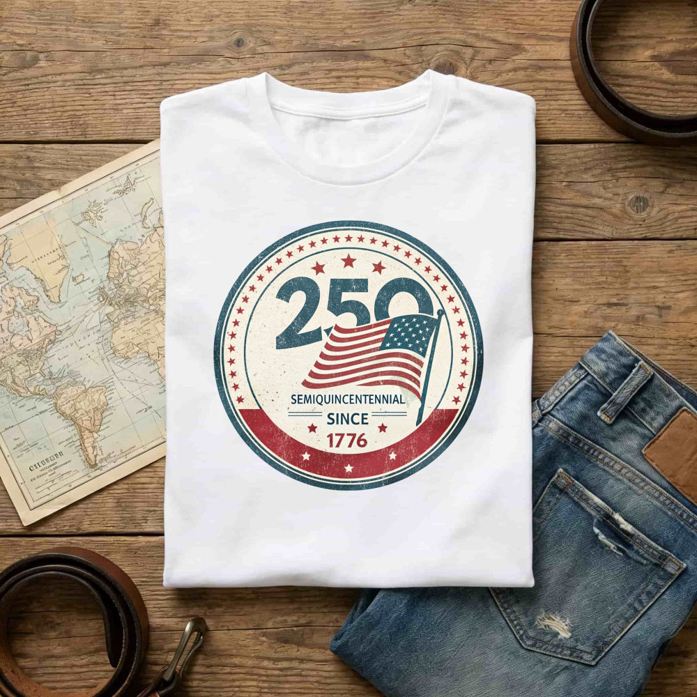 Patriotic American Flag Design Classic T-Shirt 250th SemiQuincentennial Since 1776