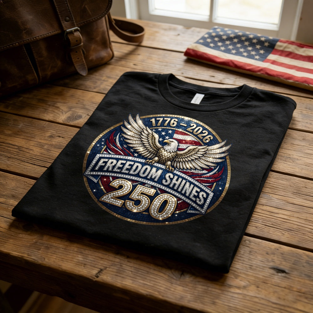 Patriotic Eagle Design Classic T-Shirt Freedom Shines 250 Years 1776 2026