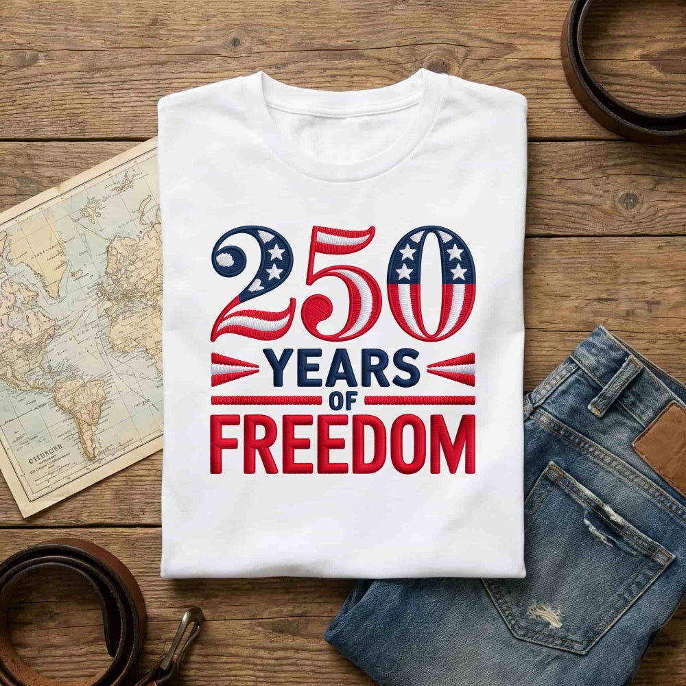 Patriotic American Flag Design Classic T-Shirt 250 Years Of Freedom