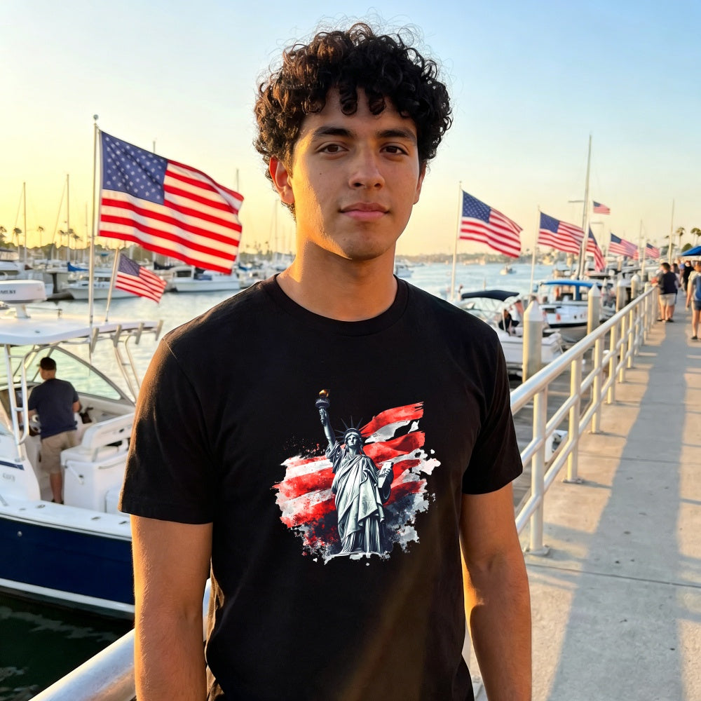 Patriotic American Flag Statue Of Liberty Classic T-Shirt