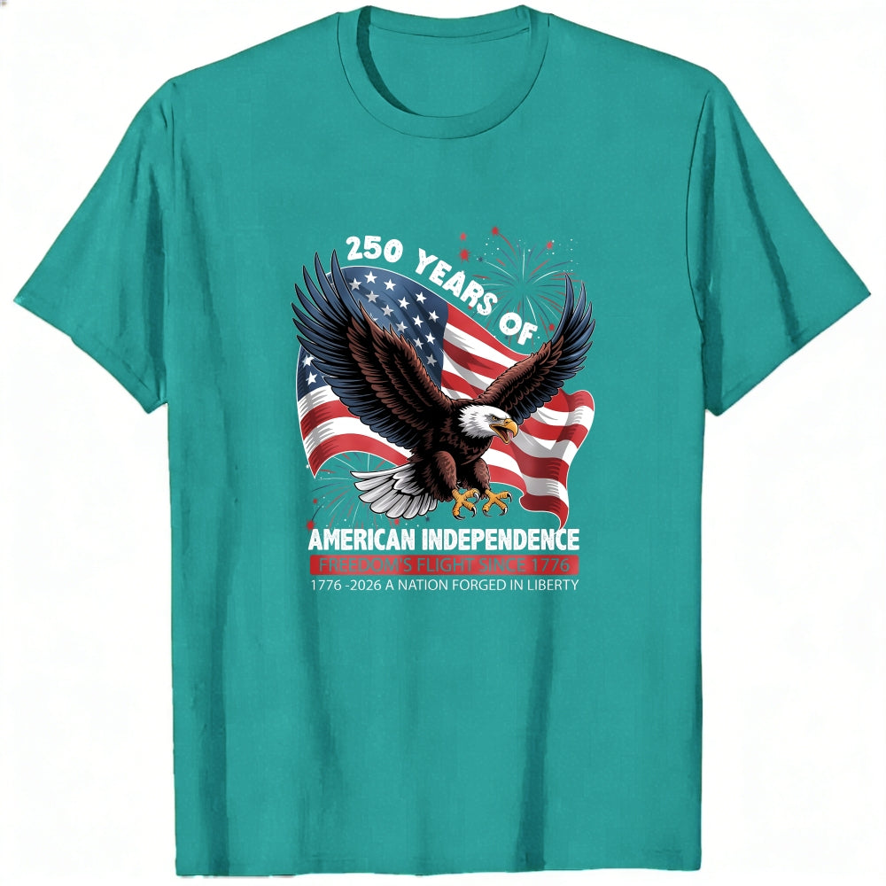 Patriotic Eagle American Flag Classic T-Shirt 250 Years Of American Independence Freedom S Flight Since 1776