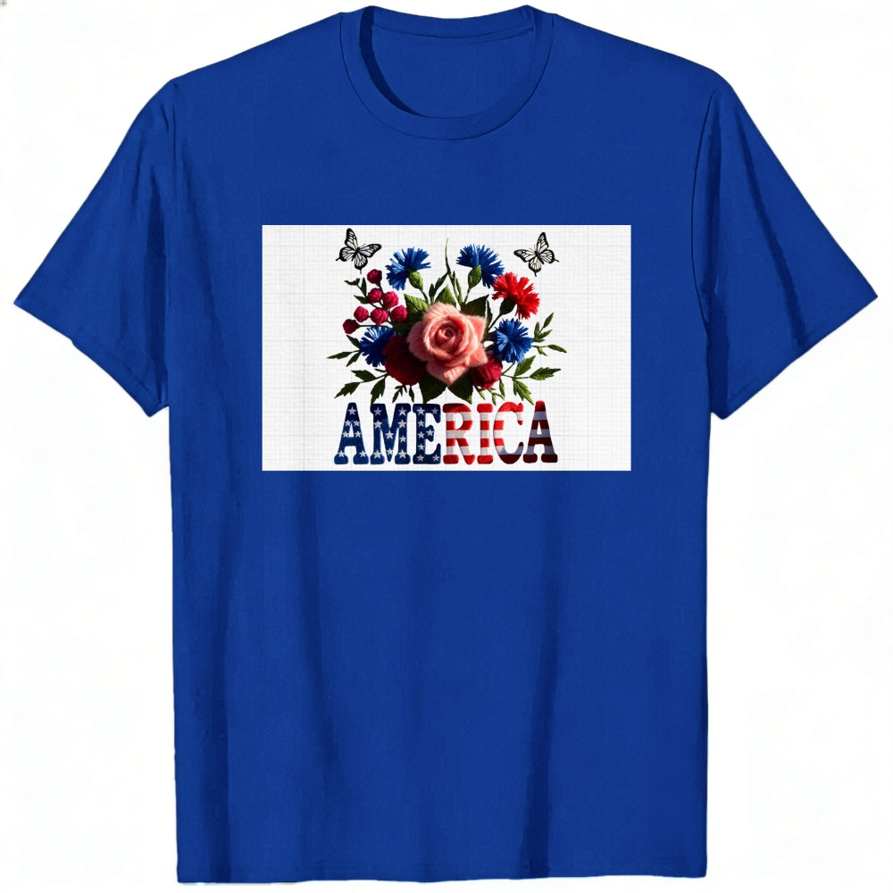 Patriotic Floral Design Classic T-Shirt America