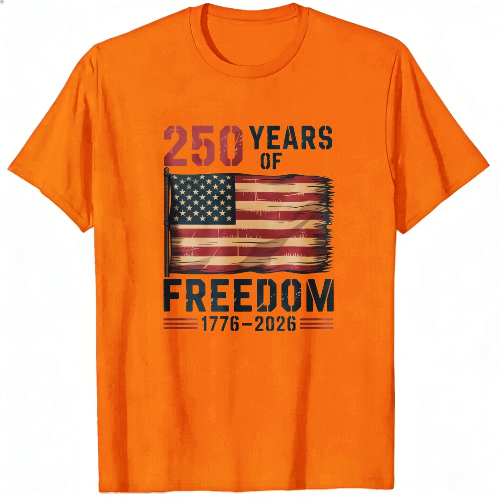 Patriotic American Flag Classic T-Shirt - 250 Years of Freedom 1776-2026