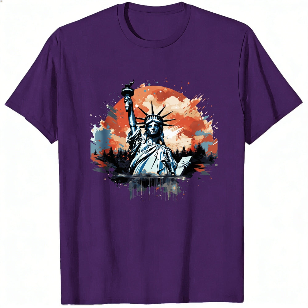 Artistic Statue Of Liberty Sunset Classic T-Shirt