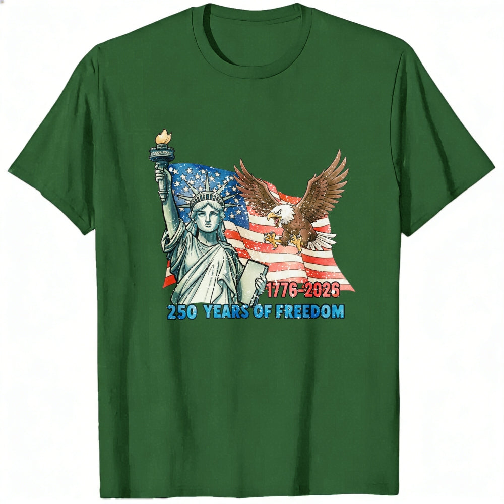 Patriotic American Flag Statue Of Liberty Eagle Classic T-Shirt 250 Years Of Freedom 1776 2026