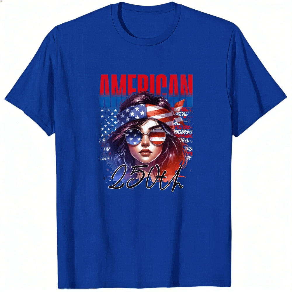 Patriotic American Flag Woman Classic T-Shirt
