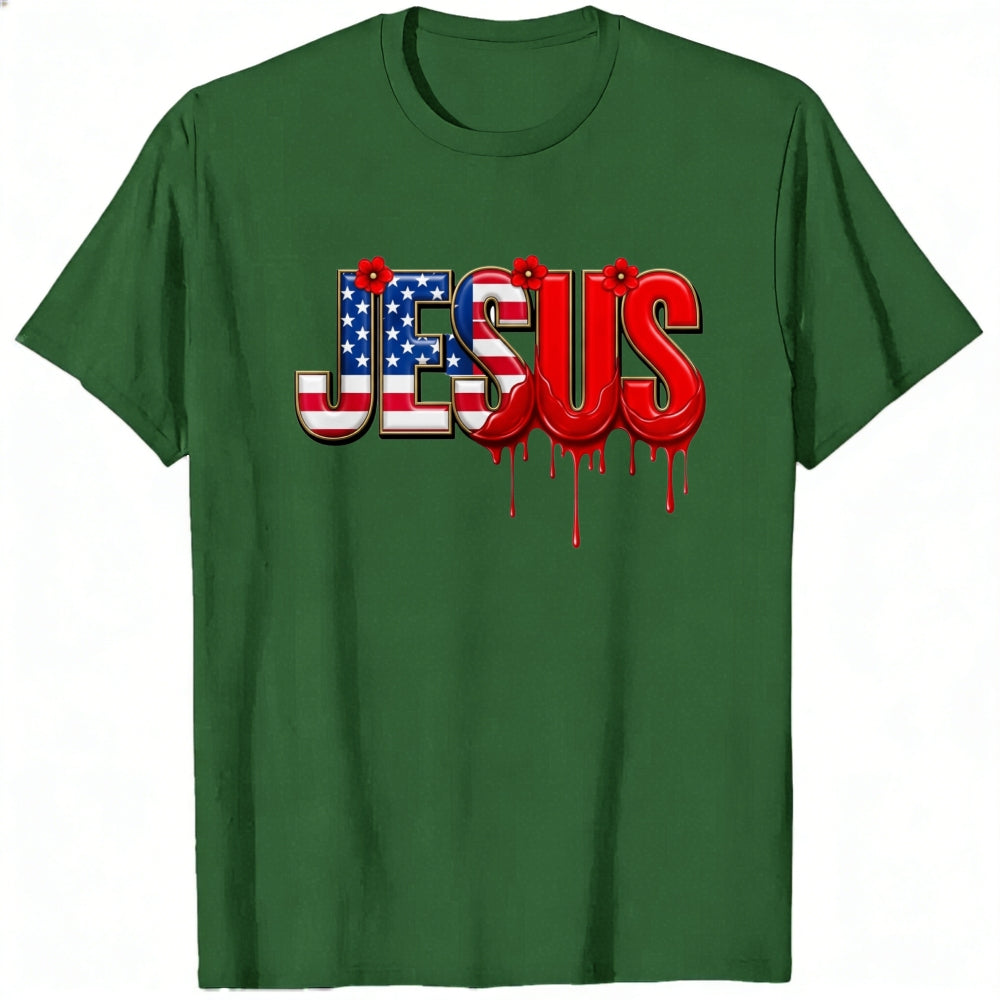 Patriotic Jesus American Flag Classic T-Shirt