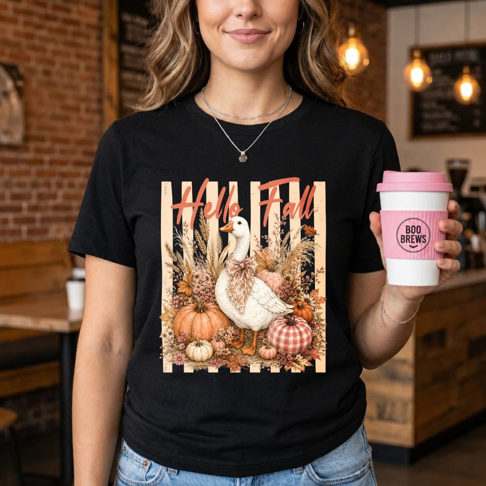 Fall Harvest Goose Hello Fall Classic T-Shirt