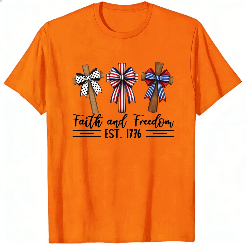 Patriotic Crosses Faith And Freedom Est 1776 Classic T-Shirt