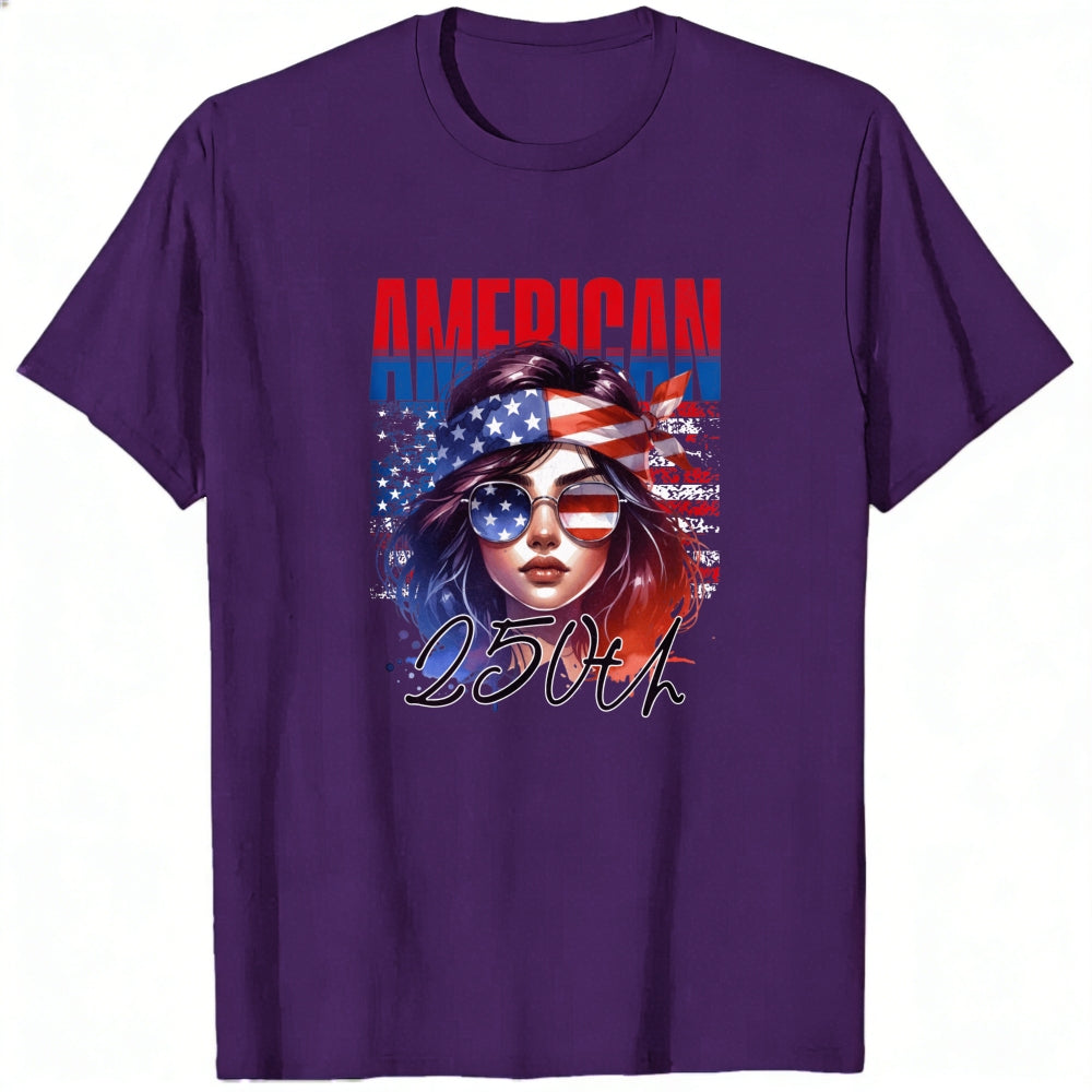 Patriotic American Flag Woman Classic T-Shirt