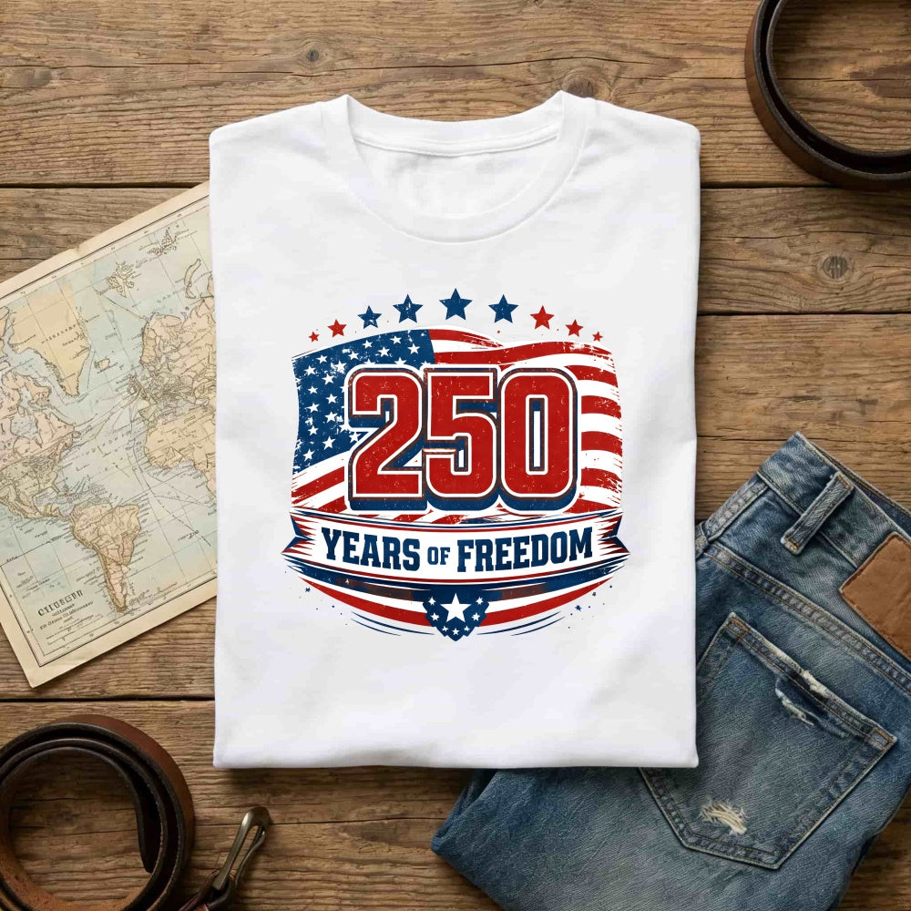 Patriotic American Flag Design Classic T-Shirt 250 Years Of Freedom