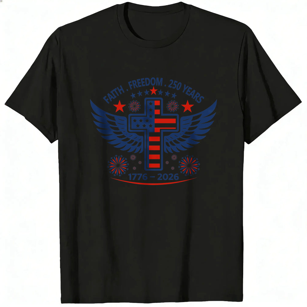 Patriotic Cross Wings Faith Freedom 250 Years Classic T-Shirt