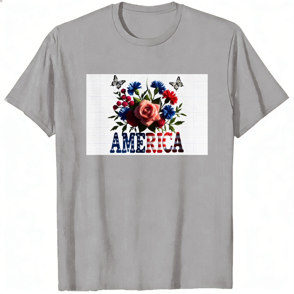 Patriotic Floral Design Classic T-Shirt America