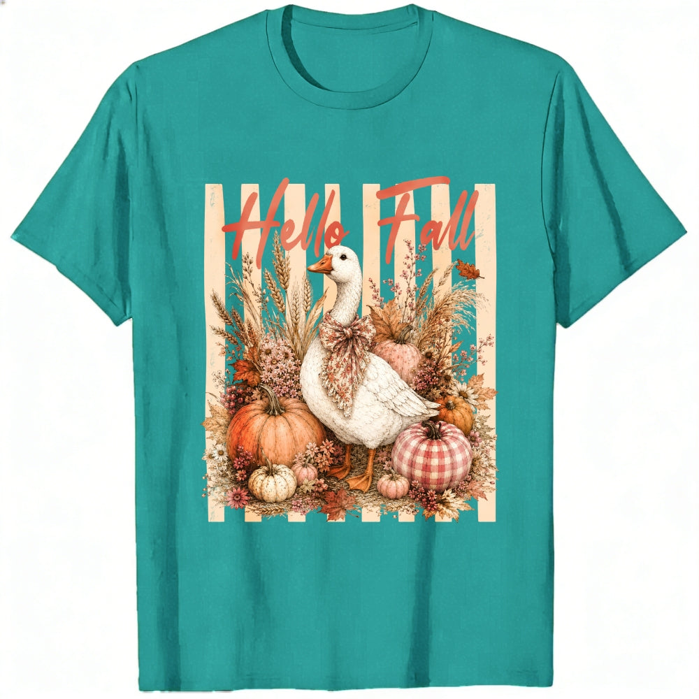 Fall Harvest Goose Hello Fall Classic T-Shirt