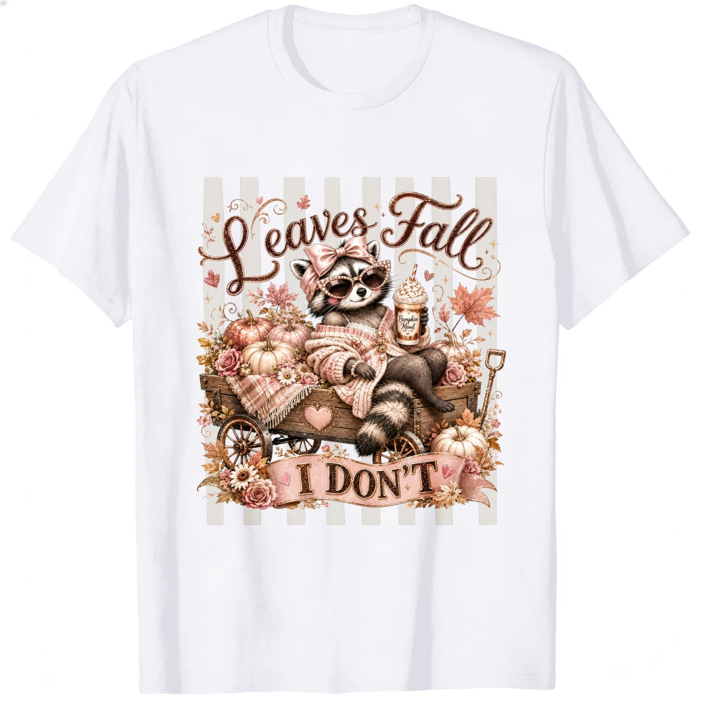 Cute Raccoon Autumn Pumpkin Leaves Fall I Dont Classic T-Shirt