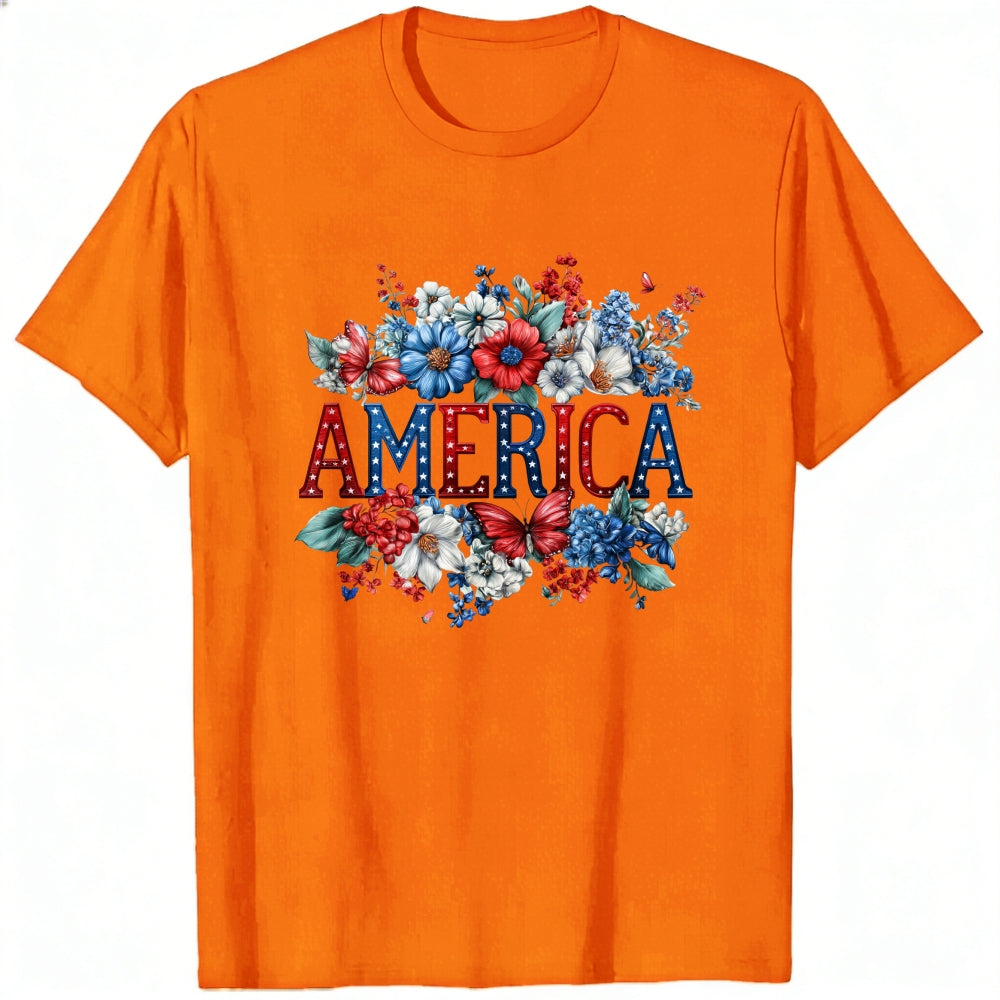 Patriotic Floral Design Classic T-Shirt America