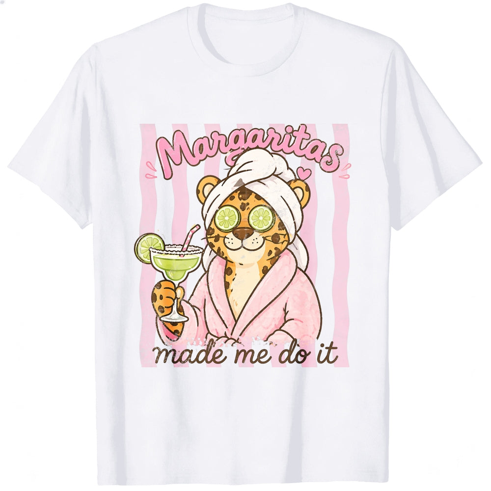 Funny Leopard In Robe With Margarita Classic T-Shirt