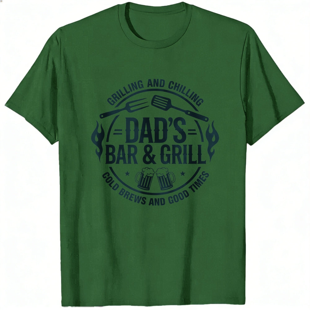 Casual Style Classic T-Shirt Dad's Bar And Grill Grilling And Chilling Cold Brews And Good Times