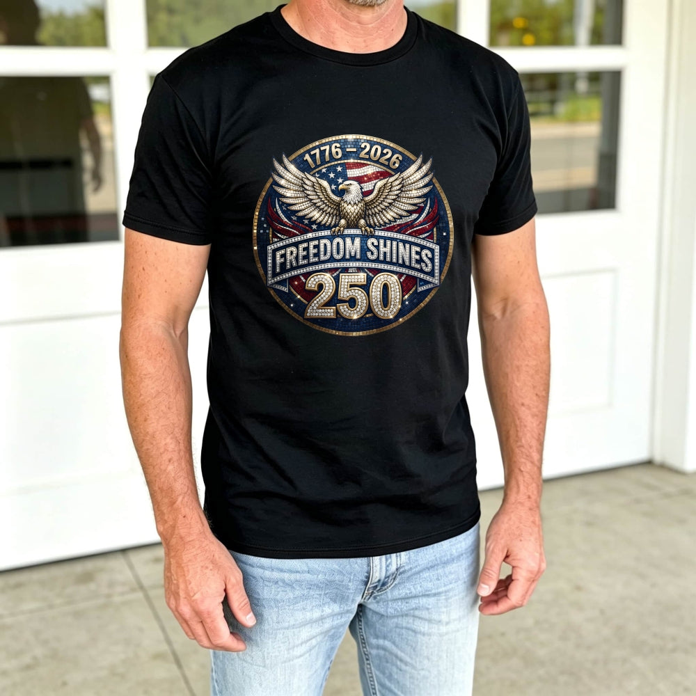 Patriotic Eagle Design Classic T-Shirt Freedom Shines 250 Years 1776 2026