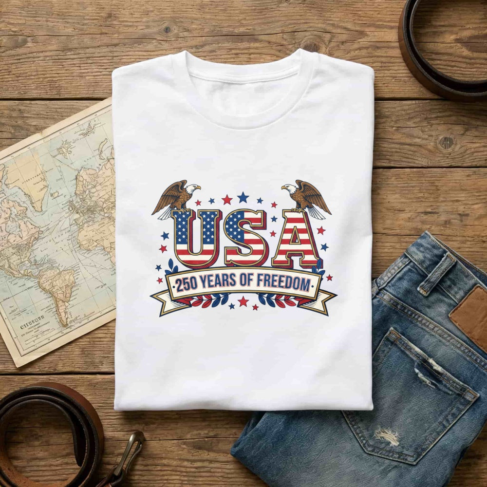 Patriotic American Flag Eagle Design Classic T-Shirt USA 250 Years Of Freedom