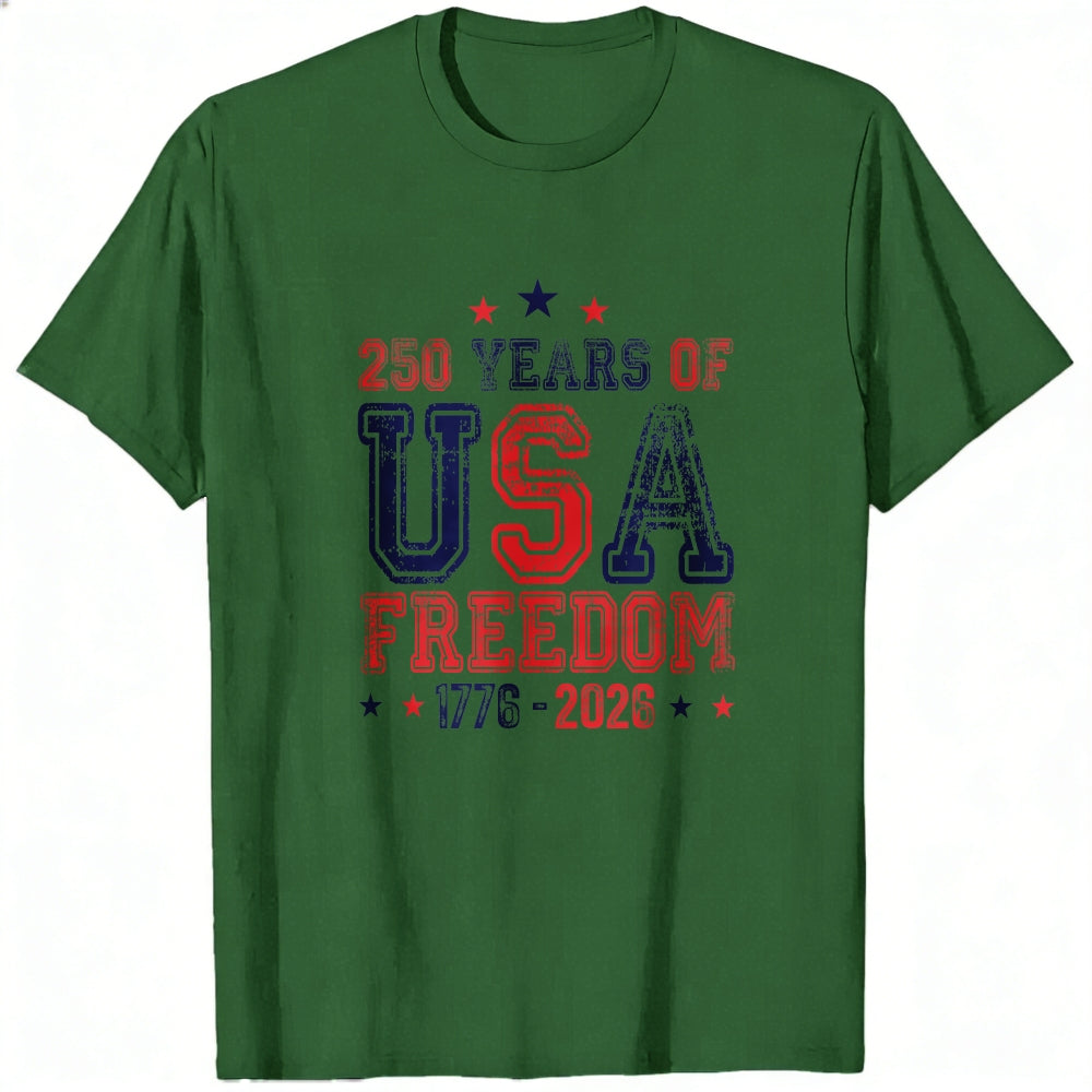 Patriotic American Independence Day Classic T-Shirt 250 Years Of Usa Freedom 1776 2026