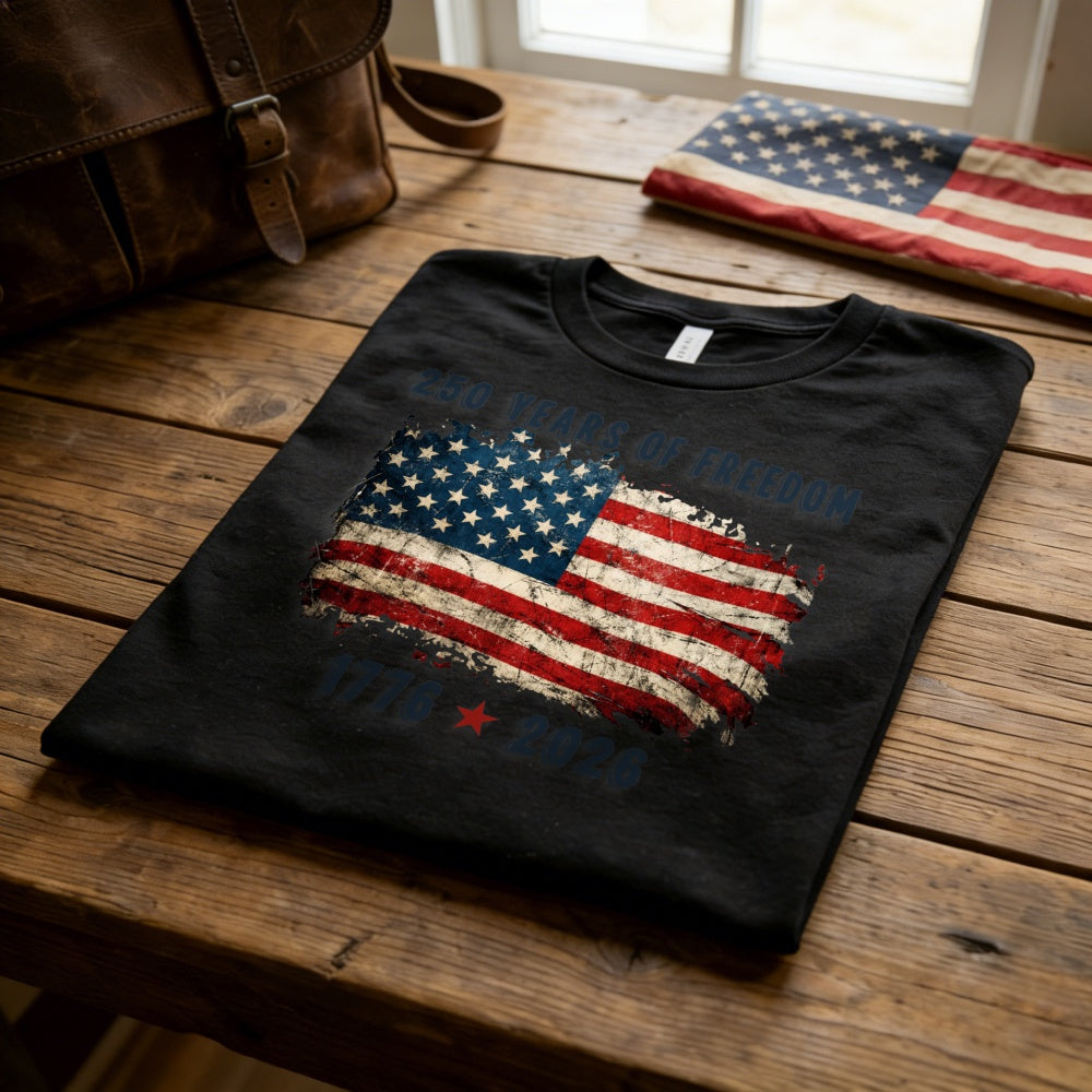 Patriotic American Flag Design Classic T-Shirt 250 Years Of Freedom 1776 2026