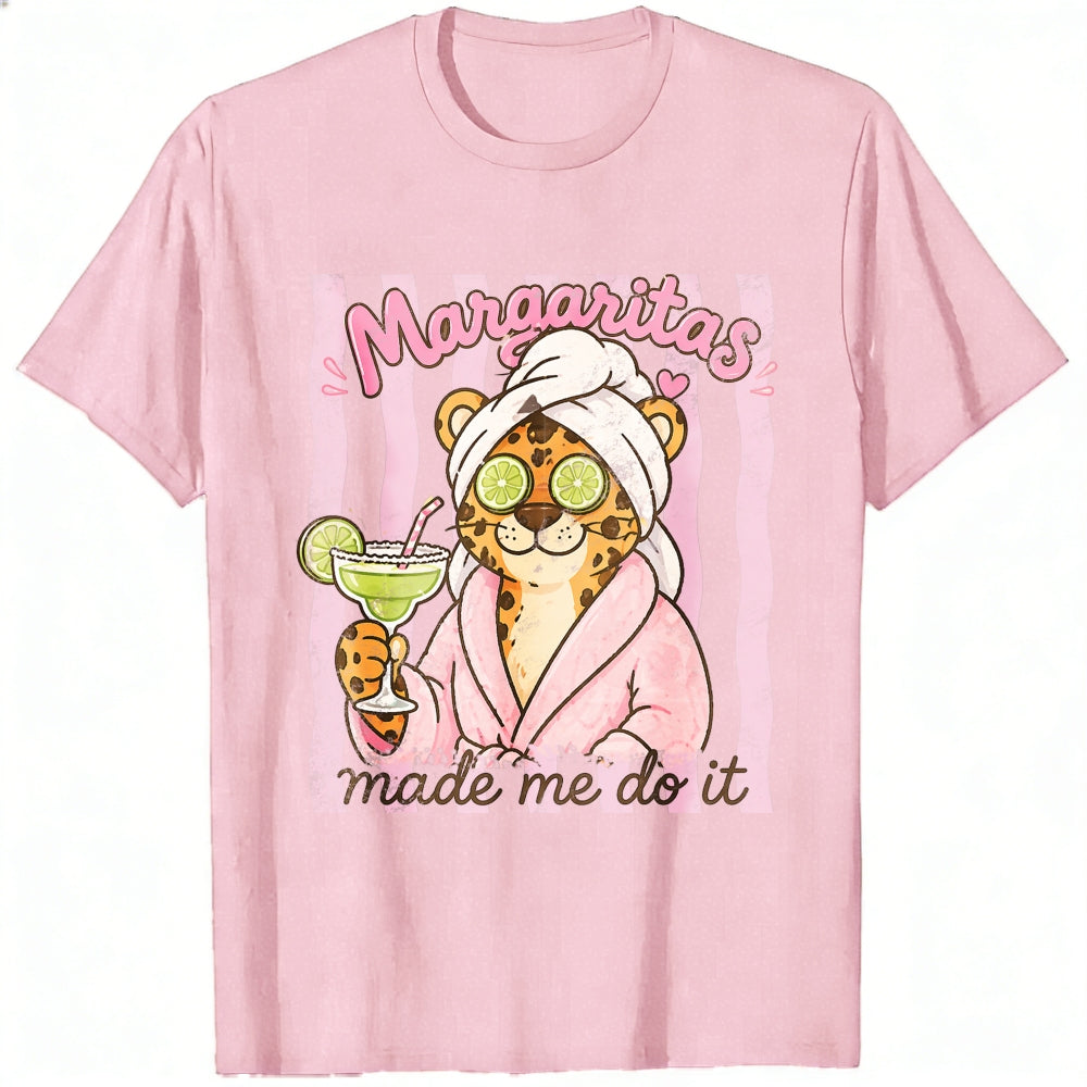 Funny Leopard In Robe With Margarita Classic T-Shirt