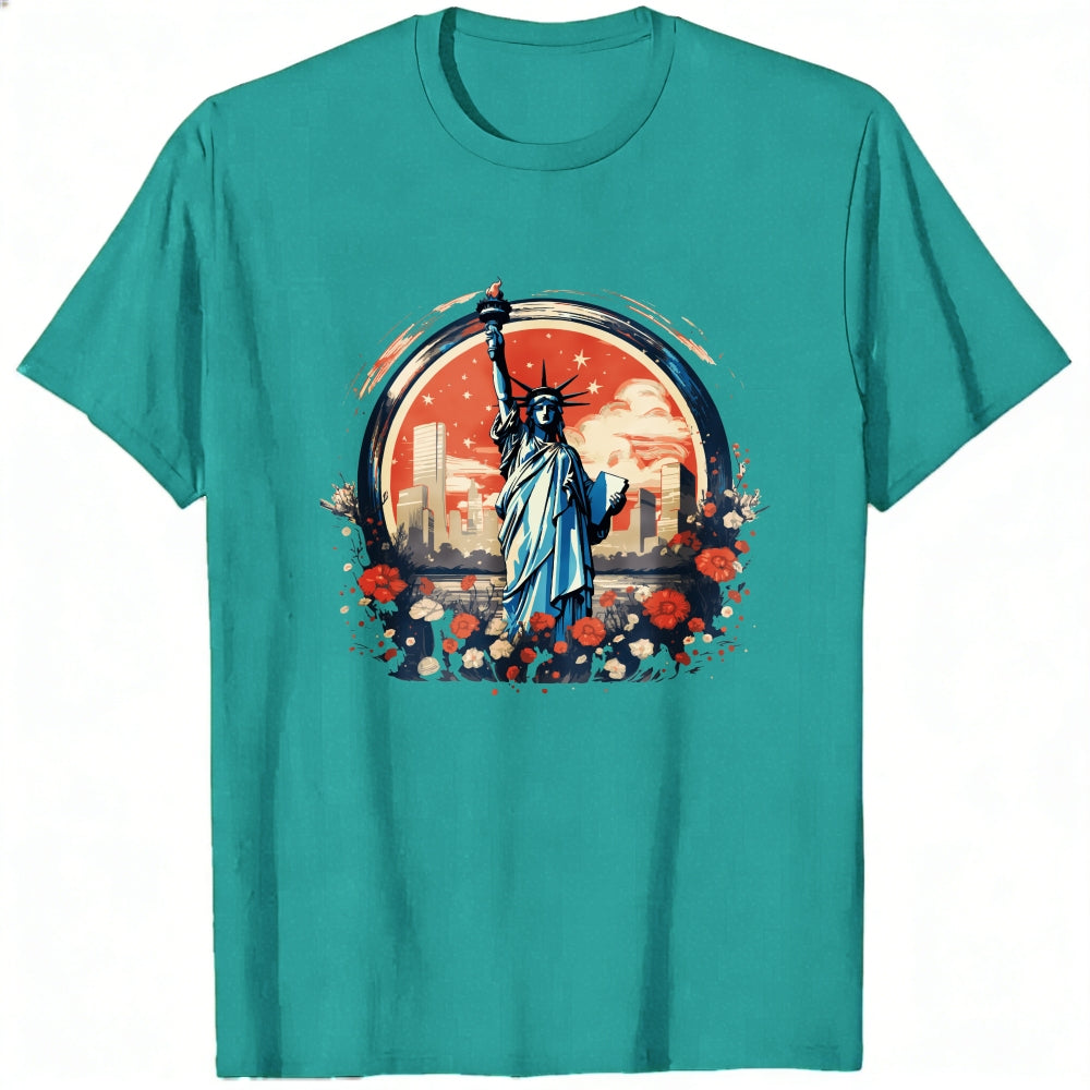 Artistic Statue Of Liberty Cityscape Classic T-Shirt