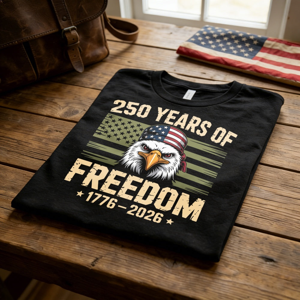 Patriotic Eagle American Flag Classic T-Shirt 250 Years Of Freedom 1776 2026