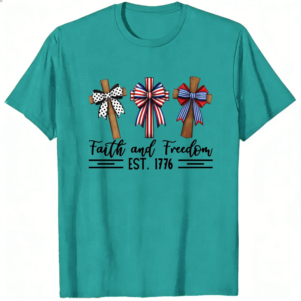 Patriotic Crosses Faith And Freedom Est 1776 Classic T-Shirt