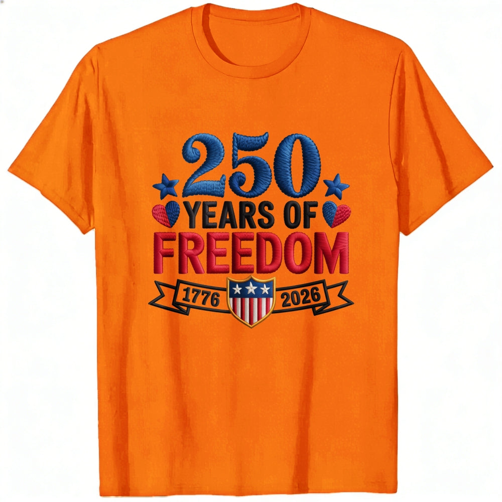 Patriotic American Independence Day 250 Years Of Freedom Classic T-Shirt