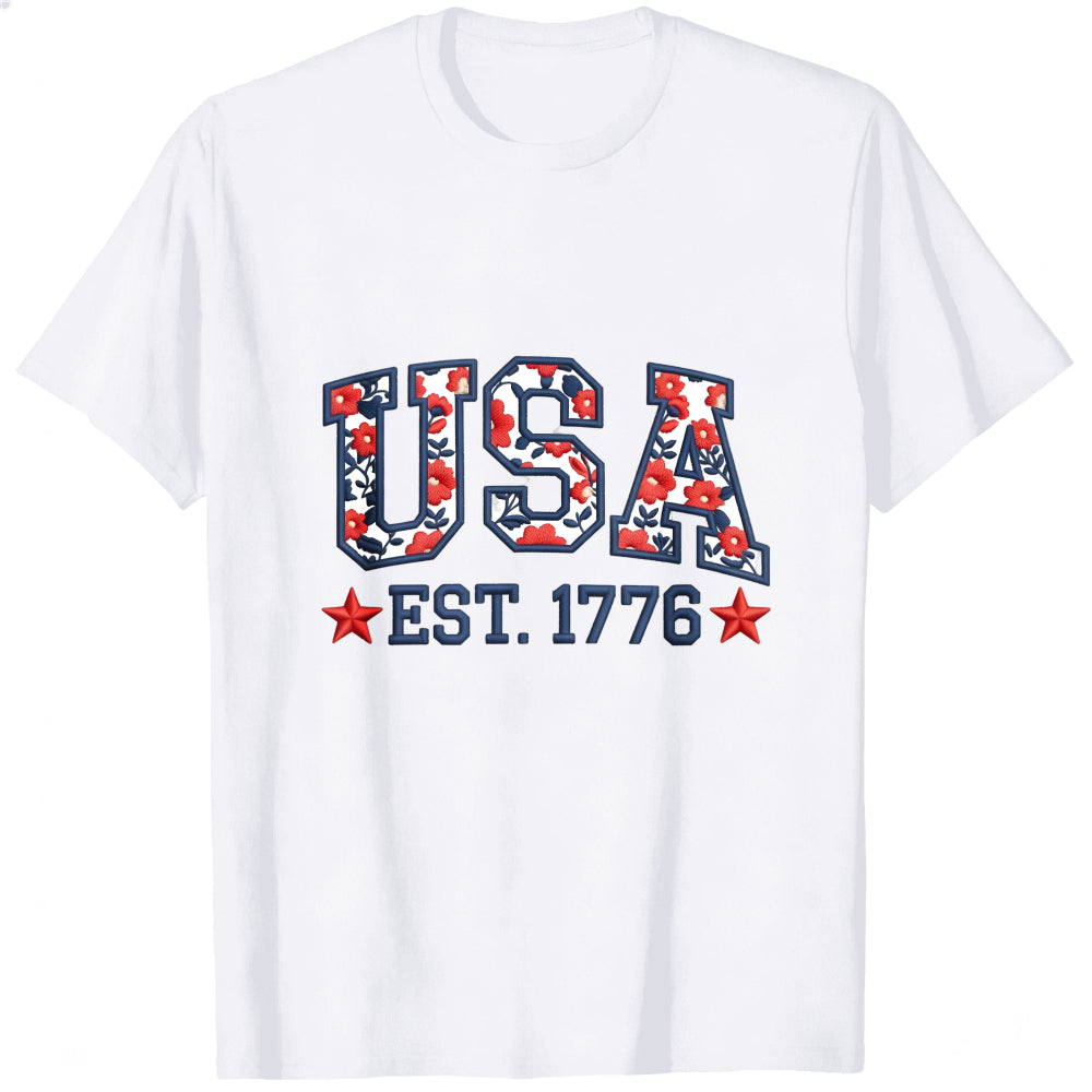 Patriotic Usa Flag Pattern Classic T-Shirt