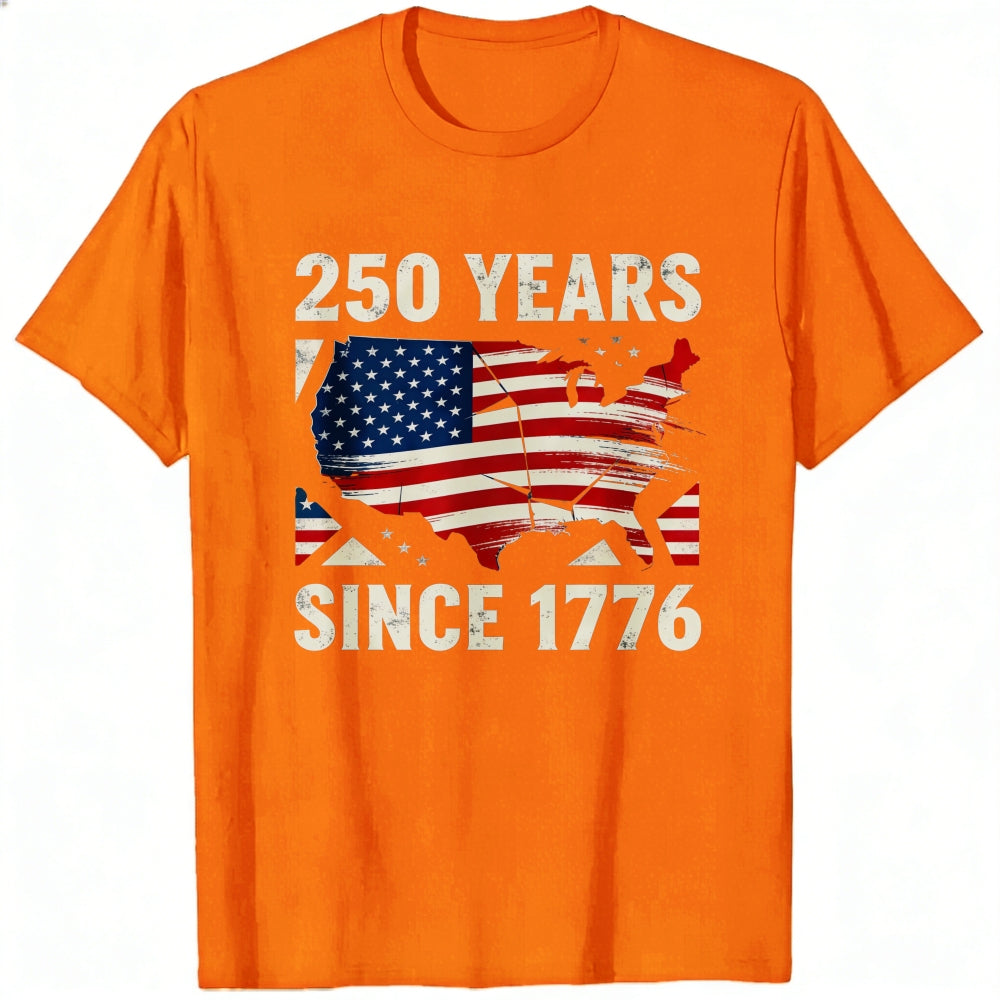 Patriotic American Flag Map Classic T-Shirt 250 Years Since 1776