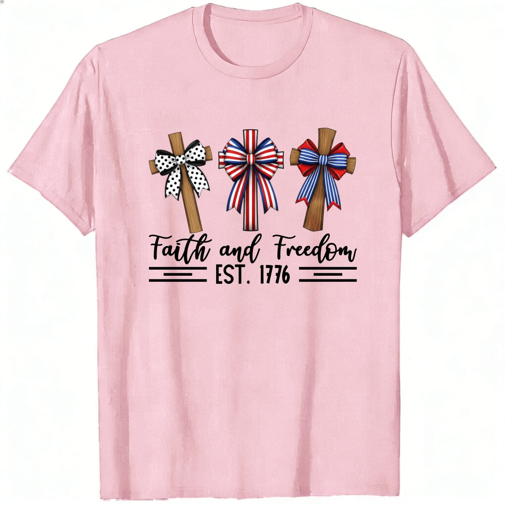 Patriotic Crosses Faith And Freedom Est 1776 Classic T-Shirt