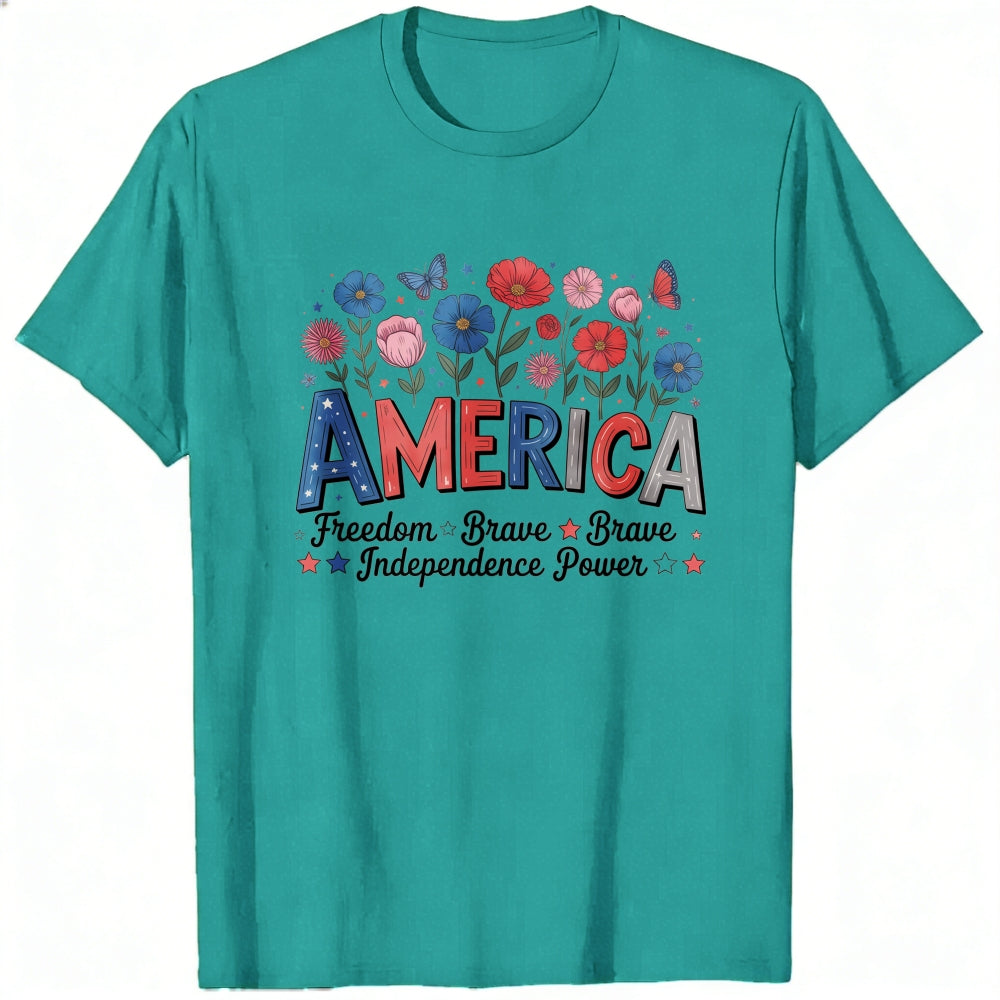 Patriotic Floral America Classic T-Shirt
