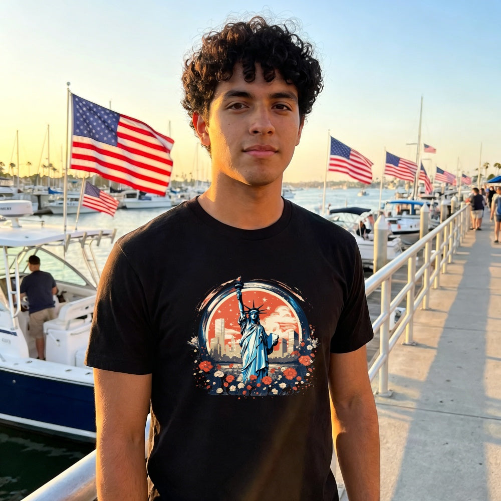 Artistic Statue Of Liberty Cityscape Classic T-Shirt