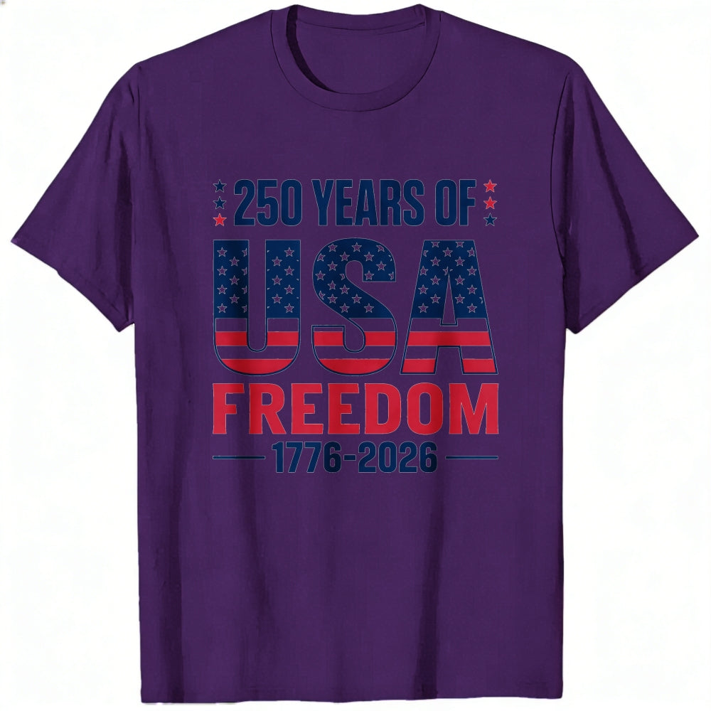 Patriotic American Flag Design Classic T-Shirt 250 Years Of Usa Freedom 1776 2026