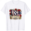 Patriotic Floral Usa 250 Years Freedom Classic T-Shirt