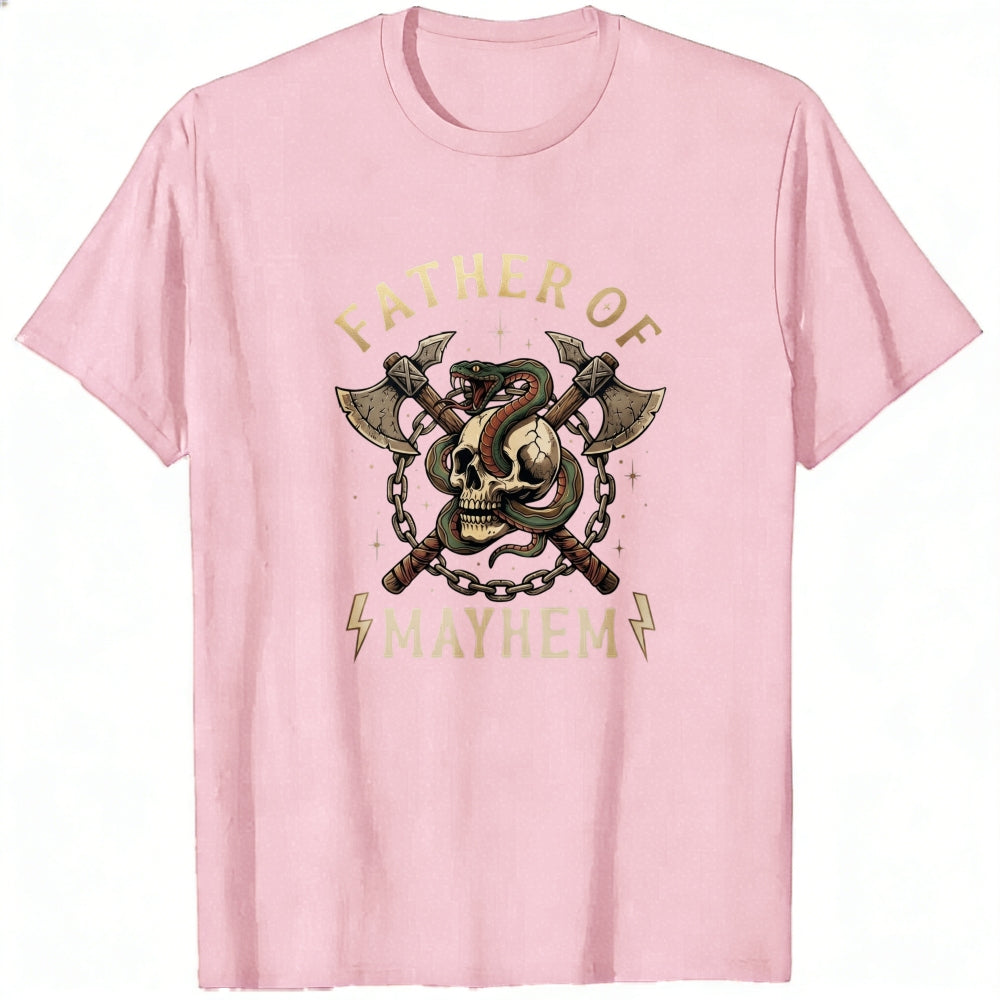 Graphic Design Classic T-Shirt Father Of Mayhem Skull And Axes