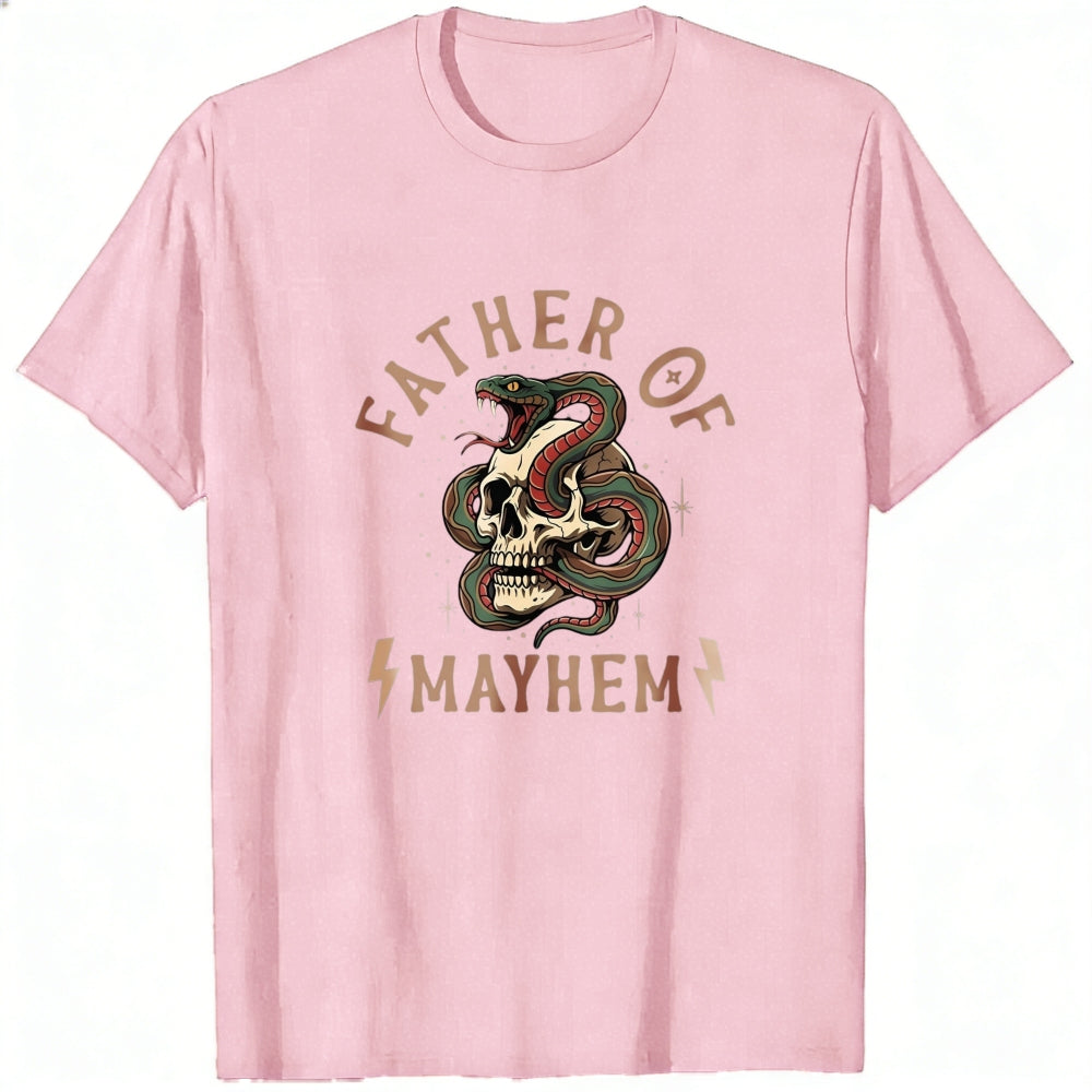 Graphic Design Classic T-Shirt Father Of Mayhem Snake And Skull