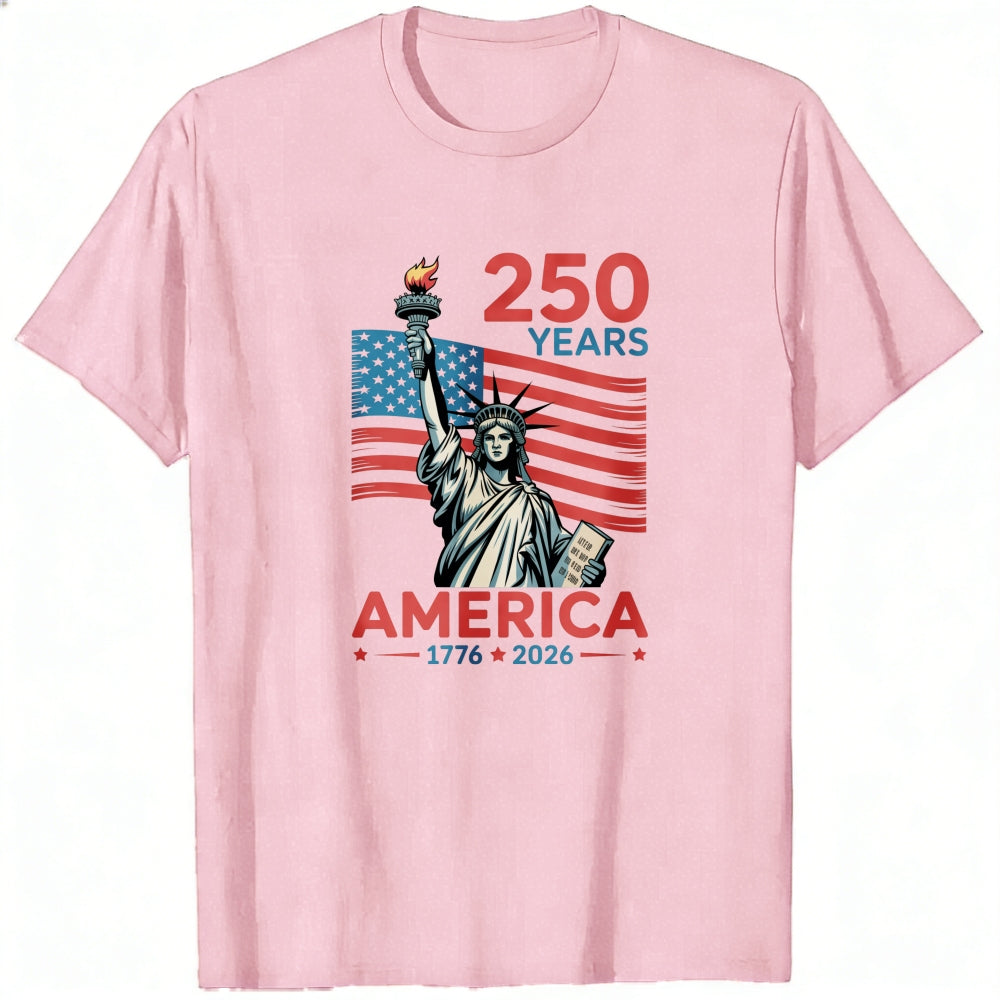 Patriotic Design Classic T-Shirt America 250 Years 1776 2026 Statue Of Liberty Flag