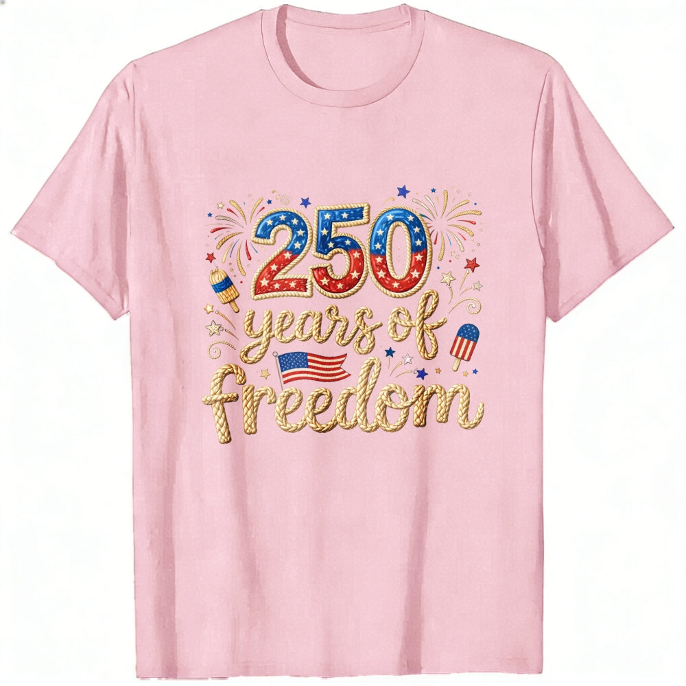 Patriotic American Flag Fireworks 250 Years Of Freedom Classic T-Shirt